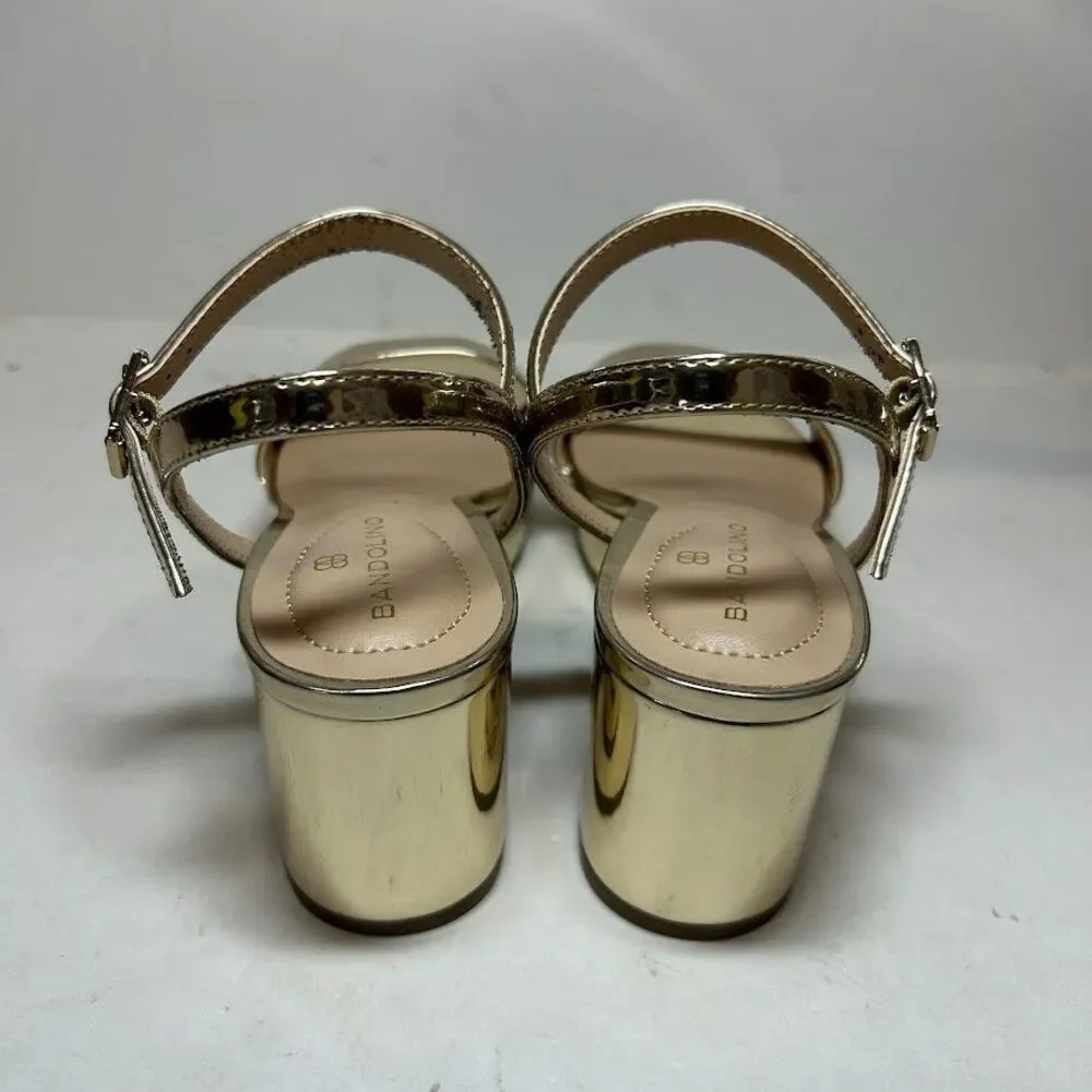 Bandolino Womens 6 M Gold Pennie Block Heel Sandals NIB NP7
